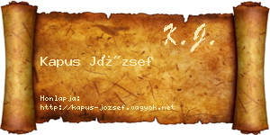 Kapus József névjegykártya