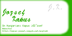 jozsef kapus business card